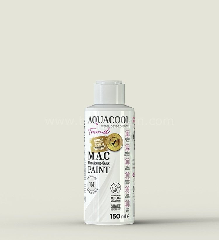 Trend M.A.C Su Bazlı Antik Beyaz 104 Lake Boya 150 ml 1000 ML
