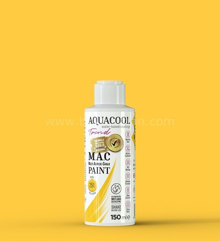 Trend M.A.C Su Bazlı Sarı 251 Lake Boya 150 ml 500 ML