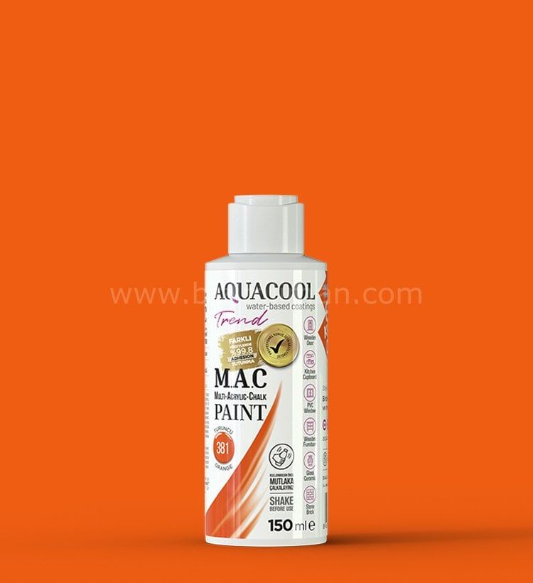Trend M.A.C Su Bazlı Turuncu 381 Lake Boya 150 ml 500 ML