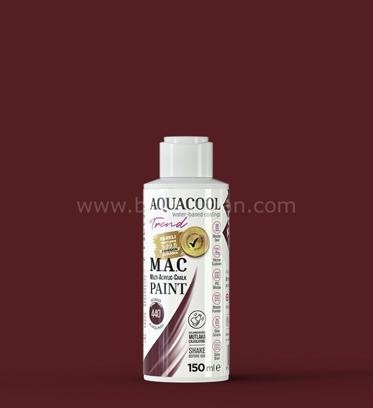 Trend M.A.C Su Bazlı Bayrak Bordo 440 Lake Boya 150 ml 1000 ML