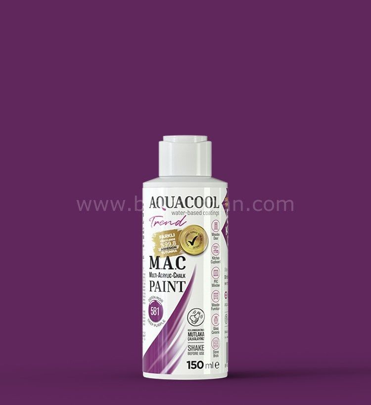 Trend M.A.C Su Bazlı Derin Mor 581 Lake Boya 150 ml 1000 ML