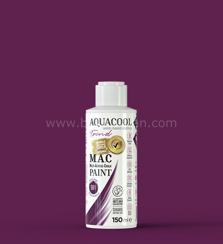 Trend M.A.C Su Bazlı Koyu Mor 591 Lake Boya 150 ml 1000 ML