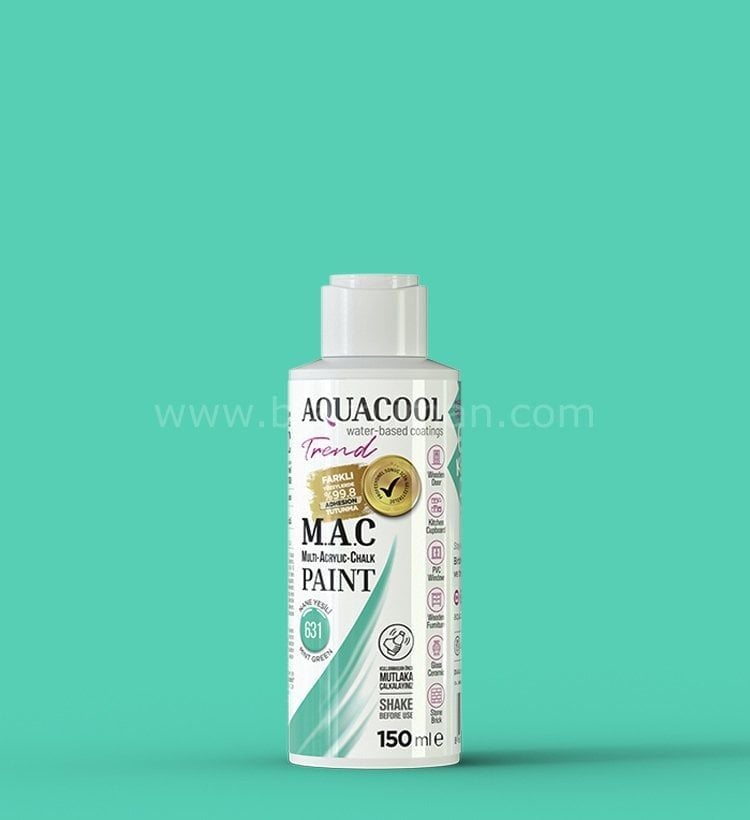 Trend M.A.C Su Bazlı Nane Yeşili 631 Lake Boya 150 ml 1000 ML