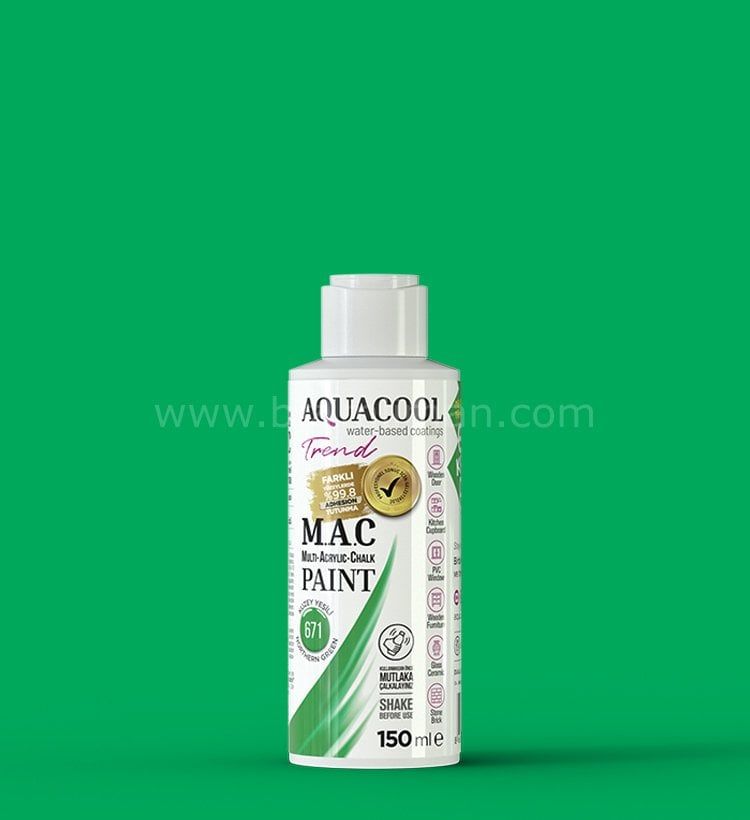 Trend M.A.C Su Bazlı Kuzey Yeşili 671 Lake Boya 150 ml 1000 ML