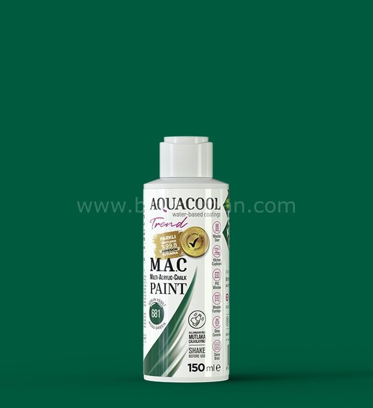 Trend M.A.C Su Bazlı Yosun Yeşili 681 Lake Boya 150 ml 500 ML