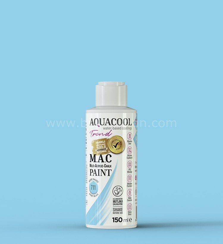 Trend M.A.C Su Bazlı Bebe Mavisi 711  Lake Boya 150 ml 150 ML