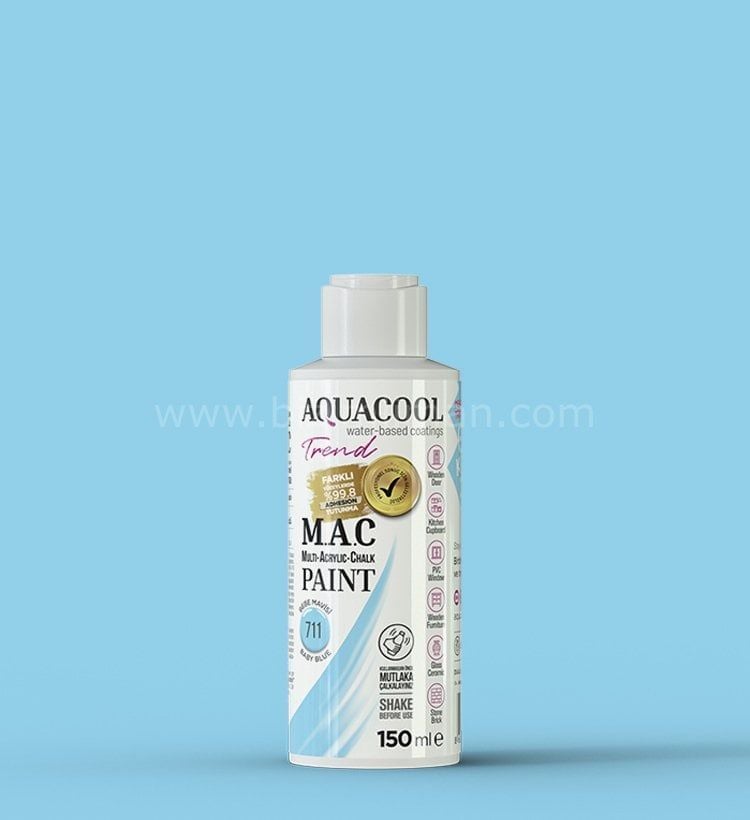 Trend M.A.C Su Bazlı Bebe Mavisi 711  Lake Boya 150 ml 500 ML
