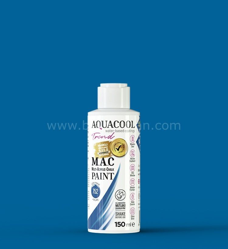 Trend M.A.C Su Bazlı Gök Mavi 752  Lake Boya 150 ml 150 ML
