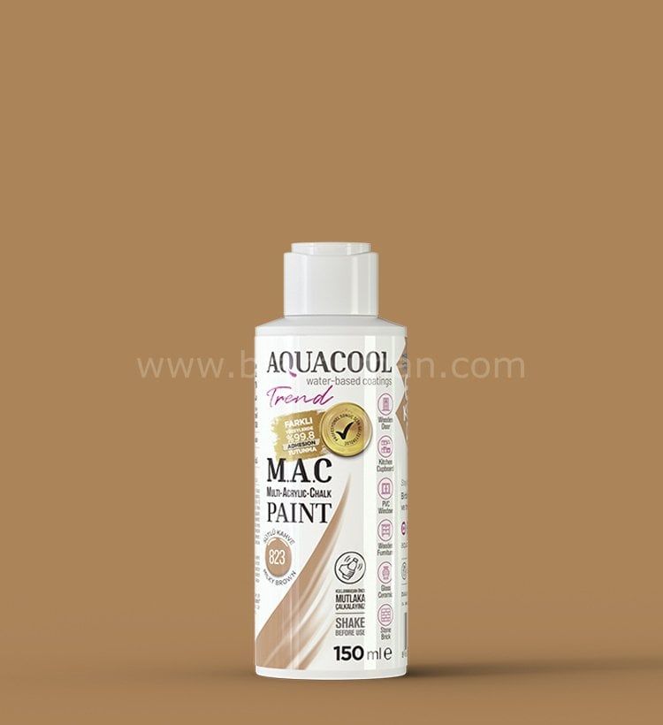 Trend M.A.C Su Bazlı Sütlü Kahve 823  Lake Boya 150 ml 500 ML