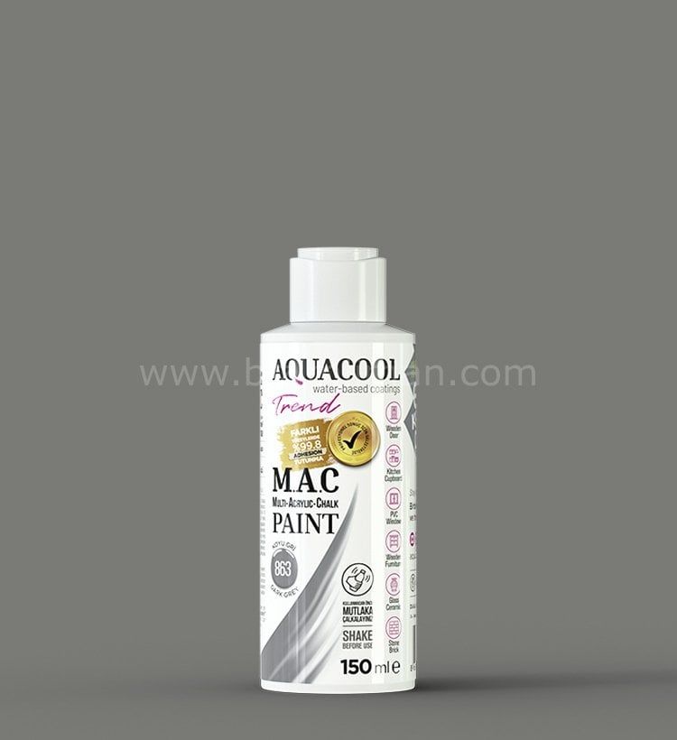 Trend M.A.C Su Bazlı Koyu Gri 863 Lake Boya 150 ml 500 ML