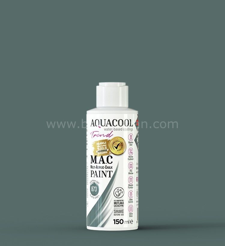 Trend M.A.C Su Bazlı Kayrak Gri 873 Lake Boya 150 ml 1000 ML