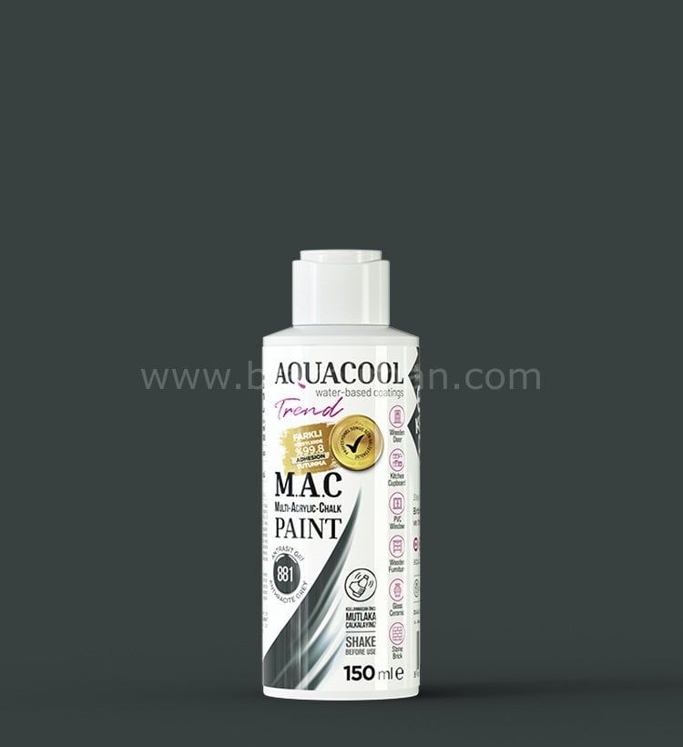 Trend M.A.C Su Bazlı Antrasit Gri 881 Lake Boya 150 ml 150 ML