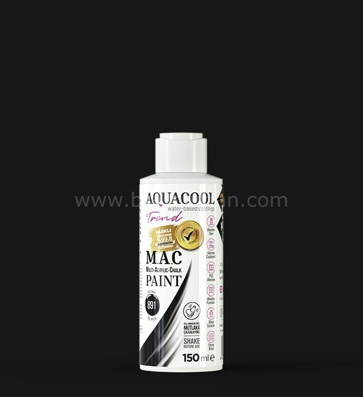 Trend M.A.C Su Bazlı Siyah 891 Lake Boya 150 ml 500 ML