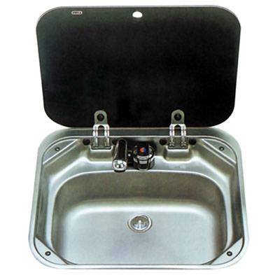 Kapaklı Lavabo Pas.Çelik 370x420