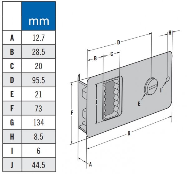 Sürgülü Kapı Kilidi 10-12.7mm Pas.Çelik