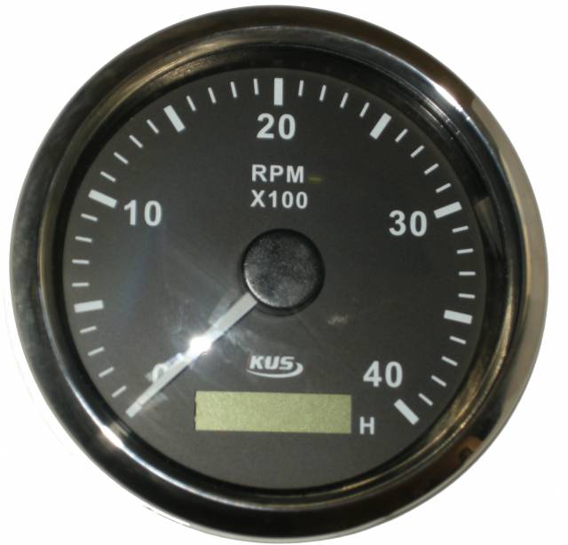 Takometre+Motor Zaman Saati 12/24V Krom Çerçeve