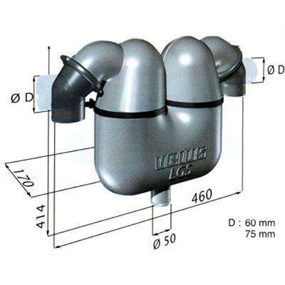 Jeneratör Egzost Gaz/Su Ayırıcı 75mm