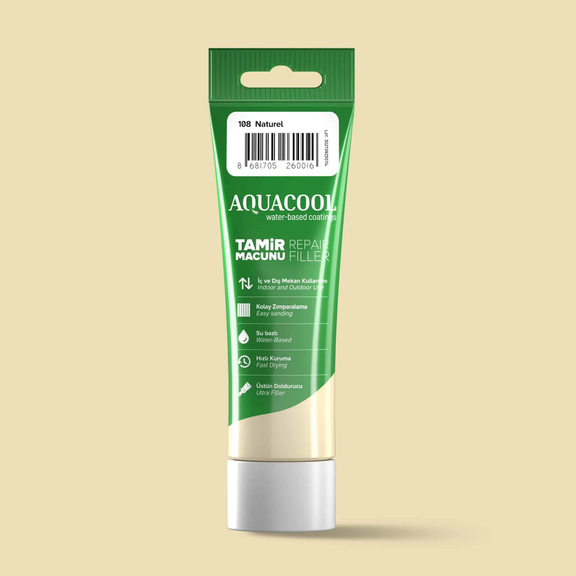 Aquacool Su Bazlı Tamir Macunu 200 Gr. 108 Naturel