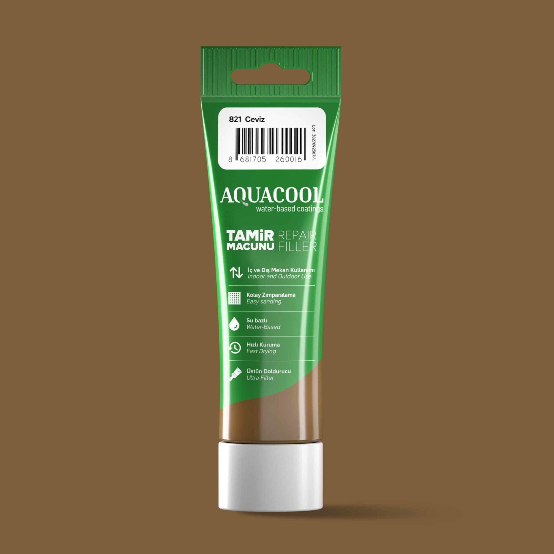 Aquacool Su Bazlı Tamir Macunu 200 Gr. 821 Ceviz