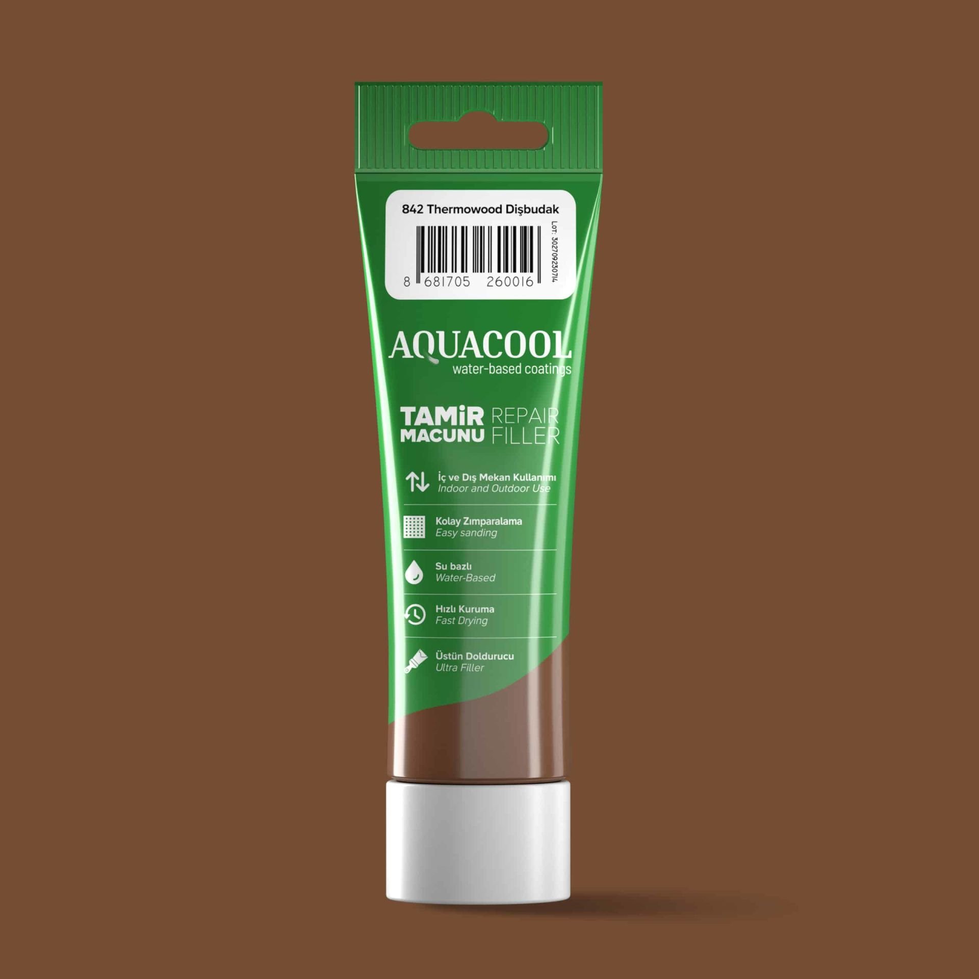 Aquacool Su Bazlı Tamir Macunu 200 Gr. 842 Thermowood Diş Budak